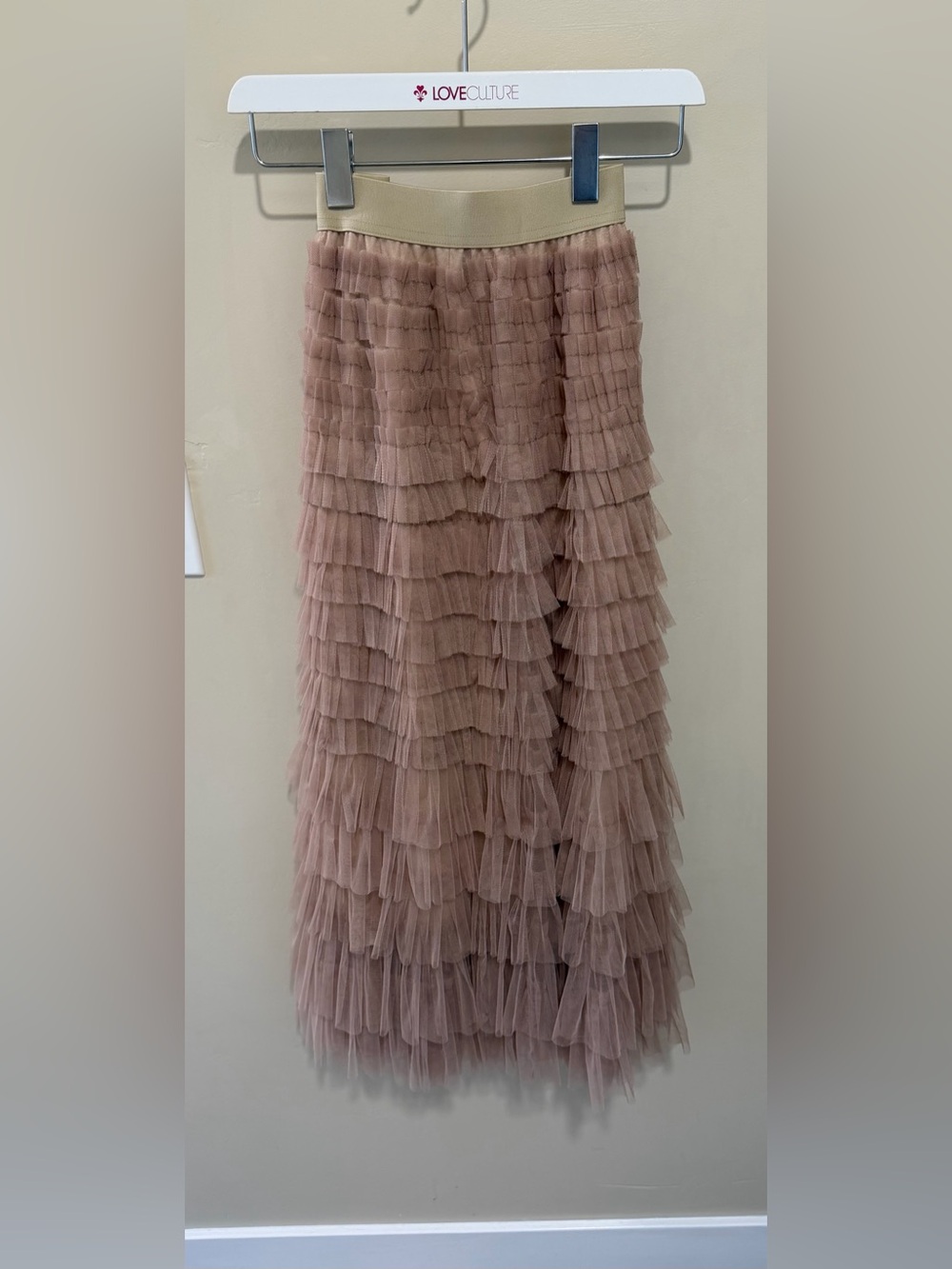 Tiered Tulle Maxi Skirt in Dusty Rose - Picture 3 of 4
